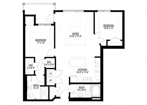 2 Bedroom Floor Plan